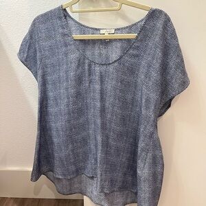 Blue Patterned Women's Top